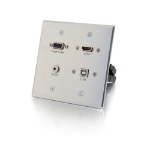 C2G 39703 socket-outlet HDMI + VGA + 3.5mm + USB B Aluminum