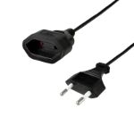 LogiLink Power cable extension, CEE7/16, black, 0.2 m