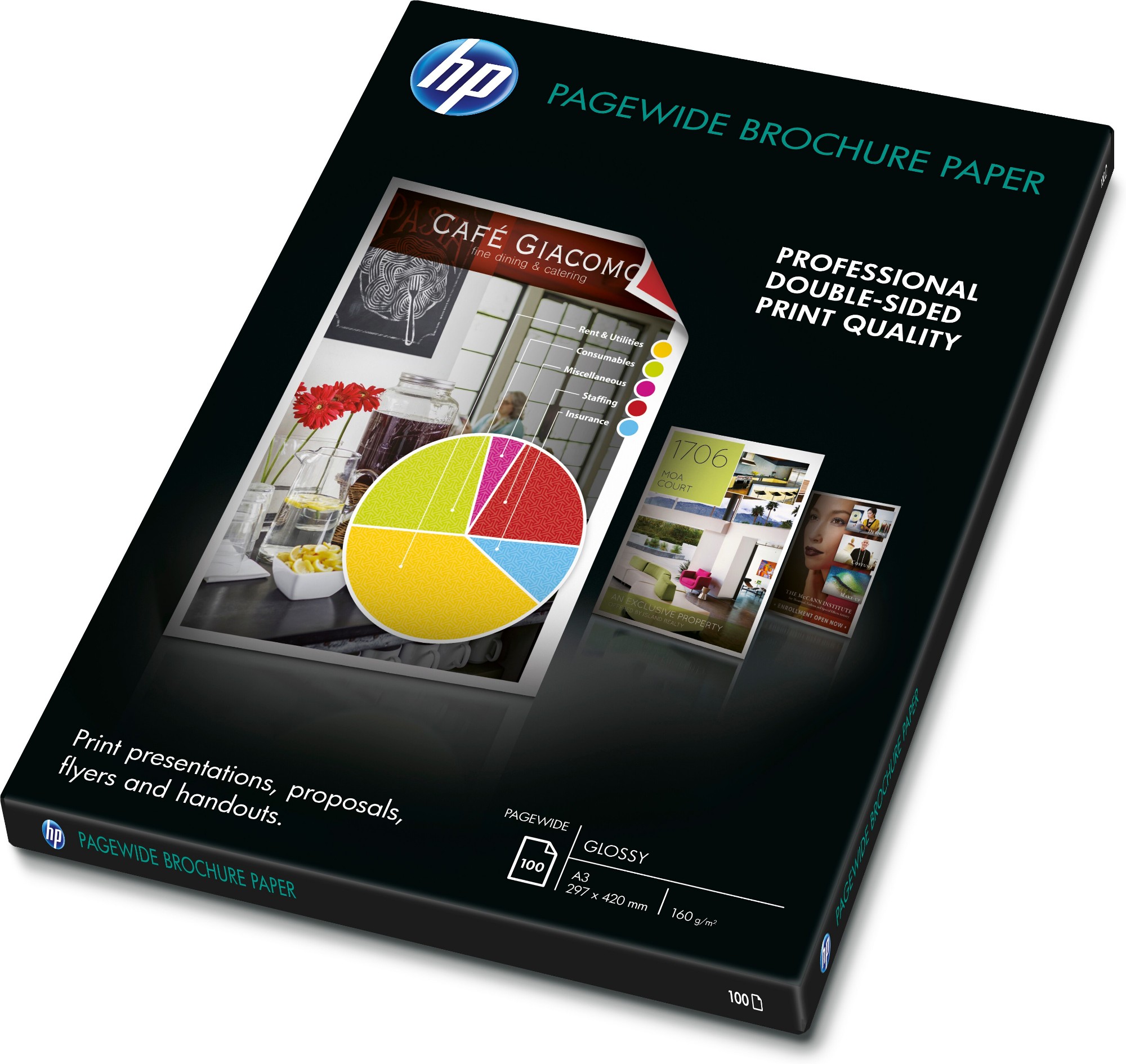 HP PageWide Glossy Brochure printing paper A3 (297x420 mm) Gloss 100 s