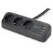 Digitus 3-way office socket strip with 2x USB-A and 1x USB-C connections, black