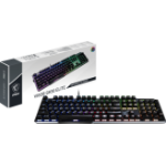 MSI VIGOR GK50 ELITE Mechanical Gaming Keyboard 'UK-Layout, KAILH Box White Switches, Per Key RGB Mystic Light LED Backlit, Tactile, Floating Key Design, Water Resistant'