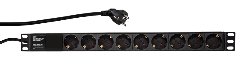 Image of LogiLink PDU9C03 surge protector Black 9 AC outlet(s) 230 V 2 m