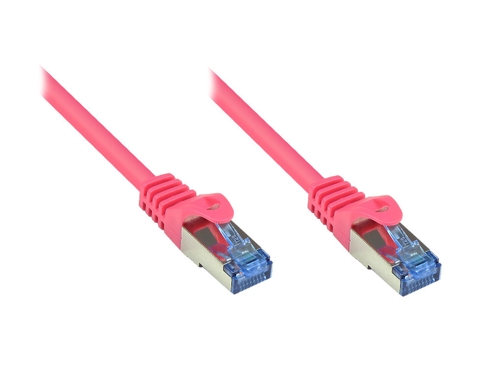 Alcasa Cat6a 1m networking cable Magenta S/FTP (S-STP)