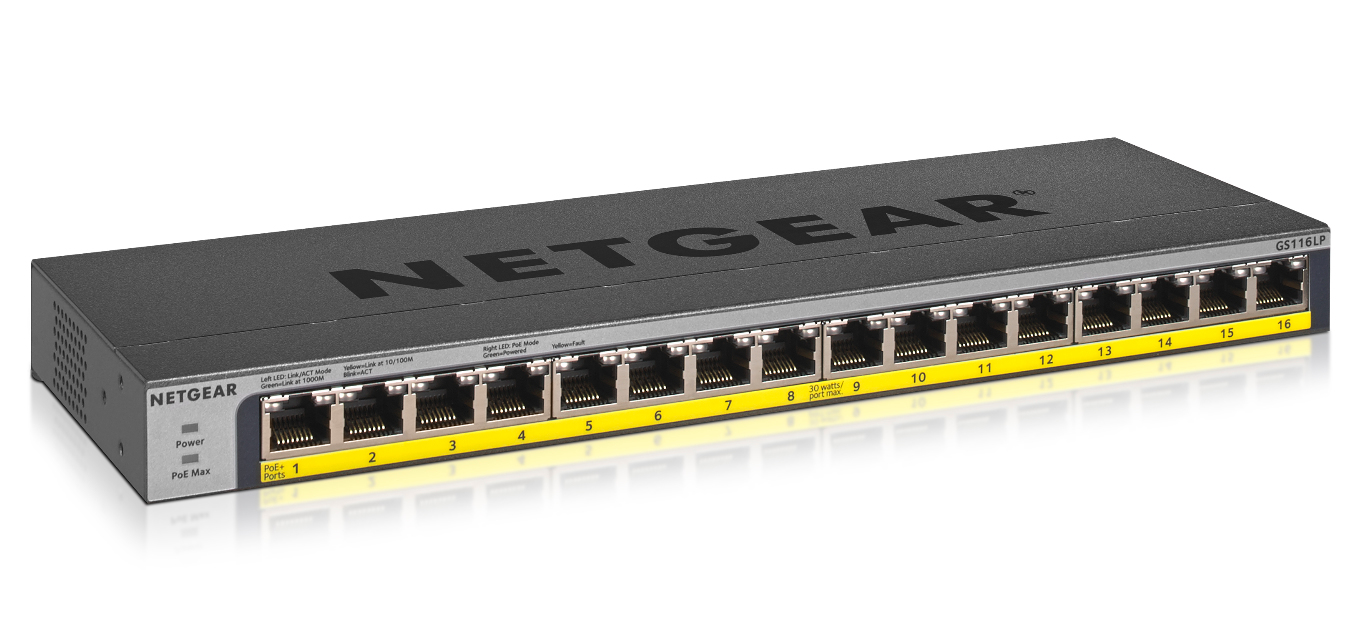 Image of NETGEAR GS116LP Unmanaged Gigabit Ethernet (10/100/1000) Power...