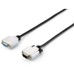 DIGITAL DATA COMMUNICATIONS HD15 VGA Extension Cable - 10m - 10 m - VGA (D-Sub) - VGA (D-Sub) - Male - Female - Black - Silver