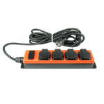 Kabelmeister SL014-U050O power extension 5 m 4 AC outlet(s) Outdoor Black, Orange