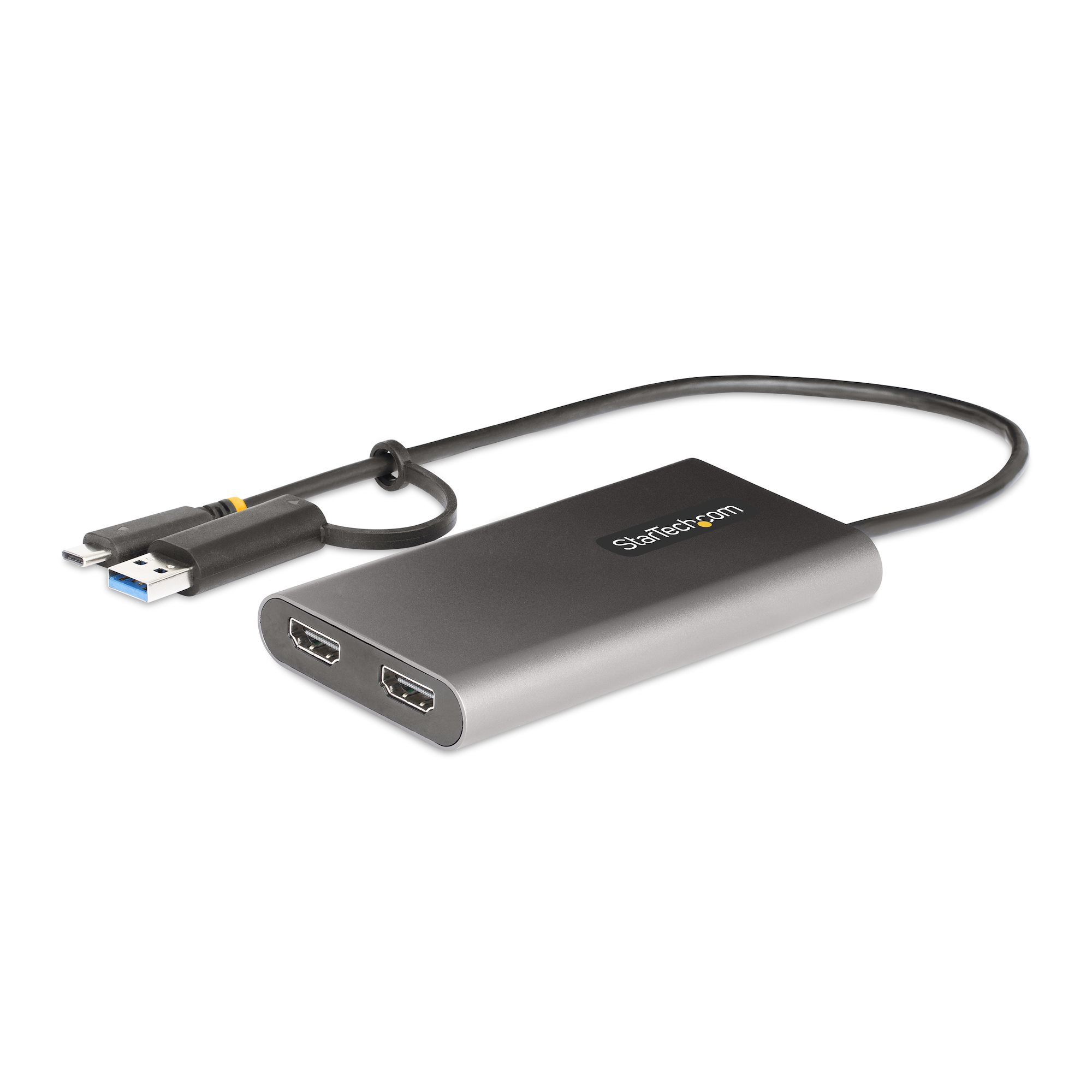 Image of StarTech.com USB-C to Dual-HDMI Adapter - USB-C or A to 2x HDMI -...