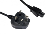 TARGET 1.8m UK 3 Pin Plug To IEC C5 (Clover) 5 Amp Fuse Mains Extension Cable - Black