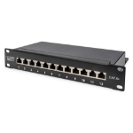 Digitus CAT 6A Patch Panel, shielded, 12-Port, 1HE, 10", black
