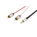 Ednet 84542 audio cable 2.5 m 3.5mm 2 x RCA Black,Silver