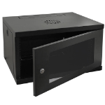 Videk 21u 600w x 600d Wall Mounting Cabinet c/w Glass Door - Black