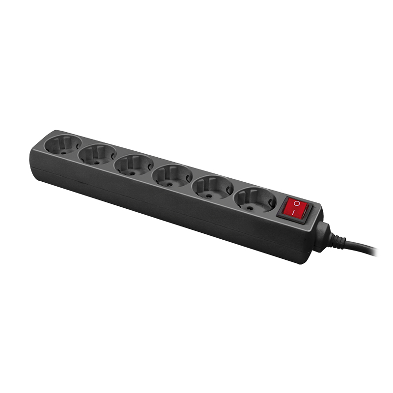 Image of LogiLink LPS202B power extension 1.4 m 6 AC outlet(s) Black