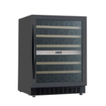 electriQ 46 Bottle Capacity Full Range Dual Zone Wine Cooler - Black