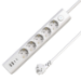 Microconnect 5-way USB Schuko Power Strip on/off switch 1.5M, White