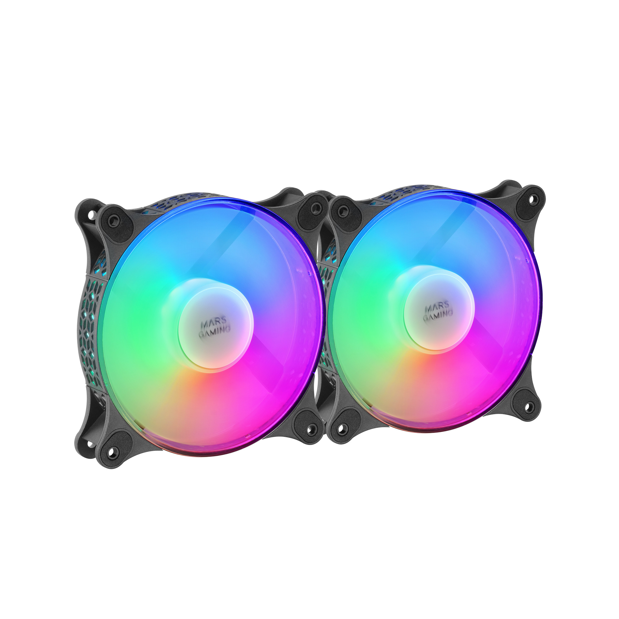 Mars Gaming MF-DUO Kit 2 FRGB Rainbow 360° Fans Ultra-quiet Dual Conne