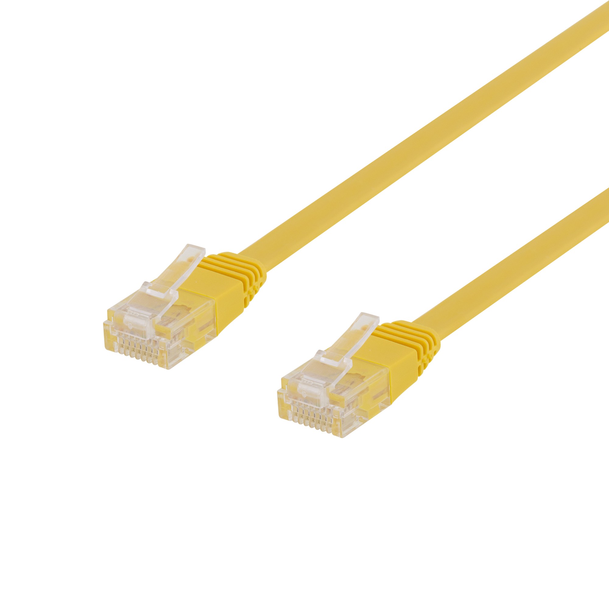 EU Product - Cat6 network cable, flat, 0.3m, 250MHz, yellow thumbnail