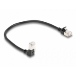 DeLOCK RJ45 Network Cable Cat.6A S/FTP Slim 90Â° downwards angled / straight 0.25 m black