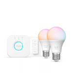 Philips Hue White and colour ambience Essential starter kit: 2 E27 smart bulbs (806 lm) + dimmer switch