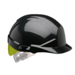 Centurion Reflex Black Slip Ratchet Helmet with Bright Yell Flash