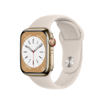 Apple Watch Series 8 OLED 41 mm Digital 352 x 430 pixels Touchscreen 4G Gold Wi-Fi GPS (satellite)