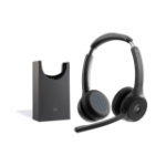 Cisco Headset 722, Wireless Dual On-Ear Bluetooth Headphones, Webex Button, USB-A HD Bluetooth Adapter, Soft Case, Charging Stand, Carbon Black, 1-Year Limited Liability Warranty (HS-WL-722-BUNAS-C)