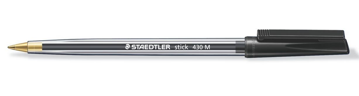 Staedtler Stick 430 Ballpoint Pen Medium Black (10 Pack) 430-M9