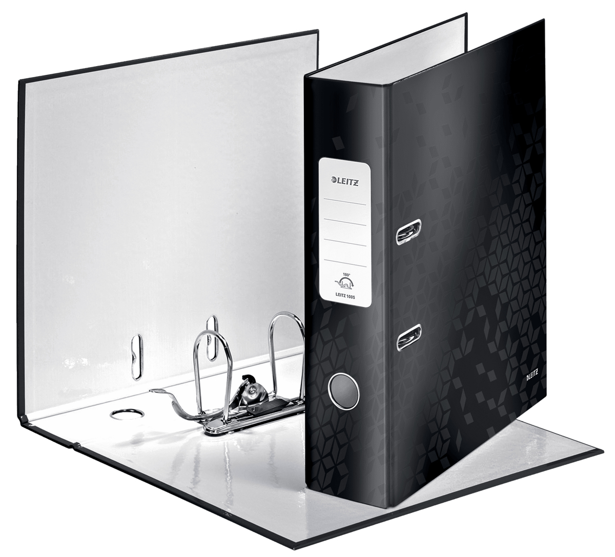 Leitz 180 WOW Lever Arch File A4 80mm Black (Pack of 10) 10050095