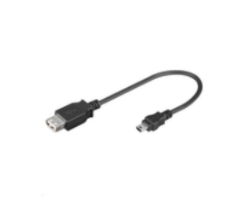Image of Microconnect USBAFBM USB cable 0.2 m USB 2.0 USB A Mini-USB B Black