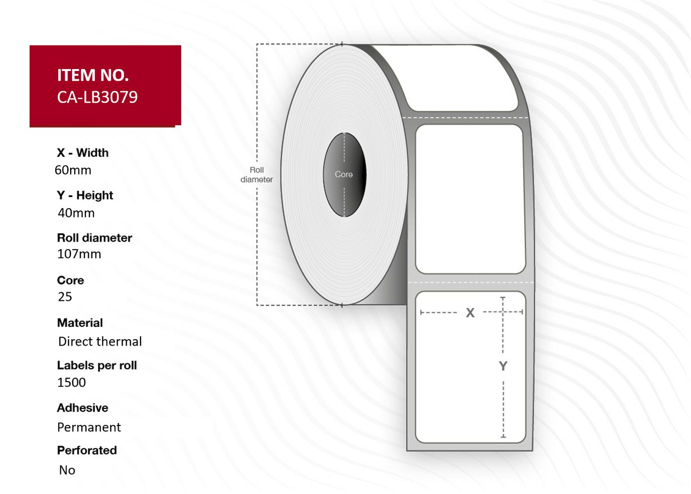 Capture White Ca-Lb3079 Printer Label