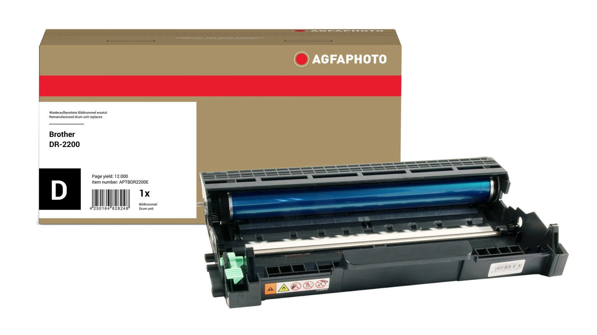 AgfaPhoto Compatible Drum Unit. Replacement for Brother DR-2200. 12000