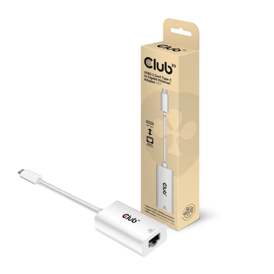 Image of CLUB3D USB3.2 Gen1 Type-C to Gigabit Ethernet Adapter M/F