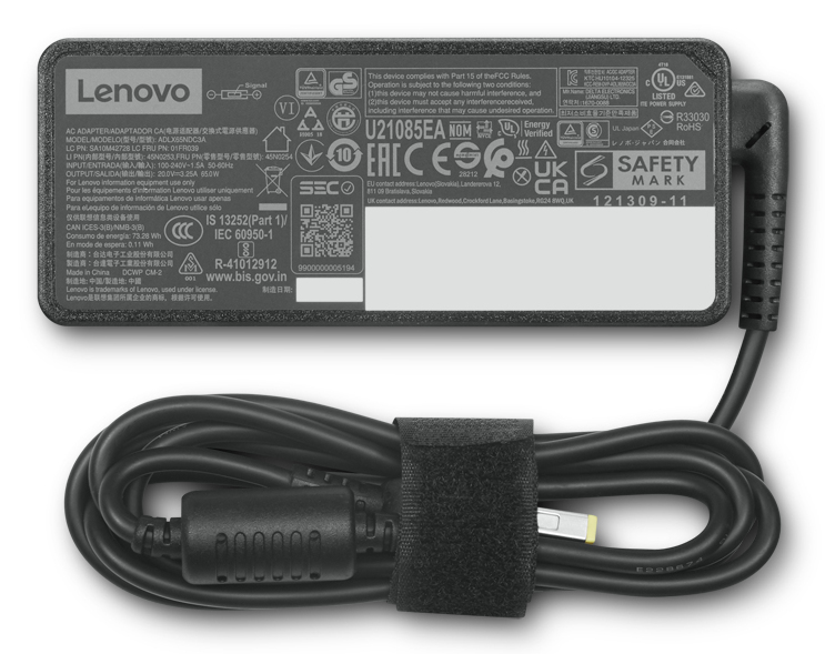 Lenovo 4X21J81444 power adapter/inverter Indoor 65 W Black