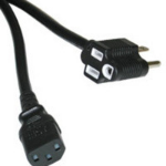 C2G 6ft Universal 16 AWG Power Cord with Extra Outlet (IEC320C13 to NEMA 5-15P) Black 1.82 m