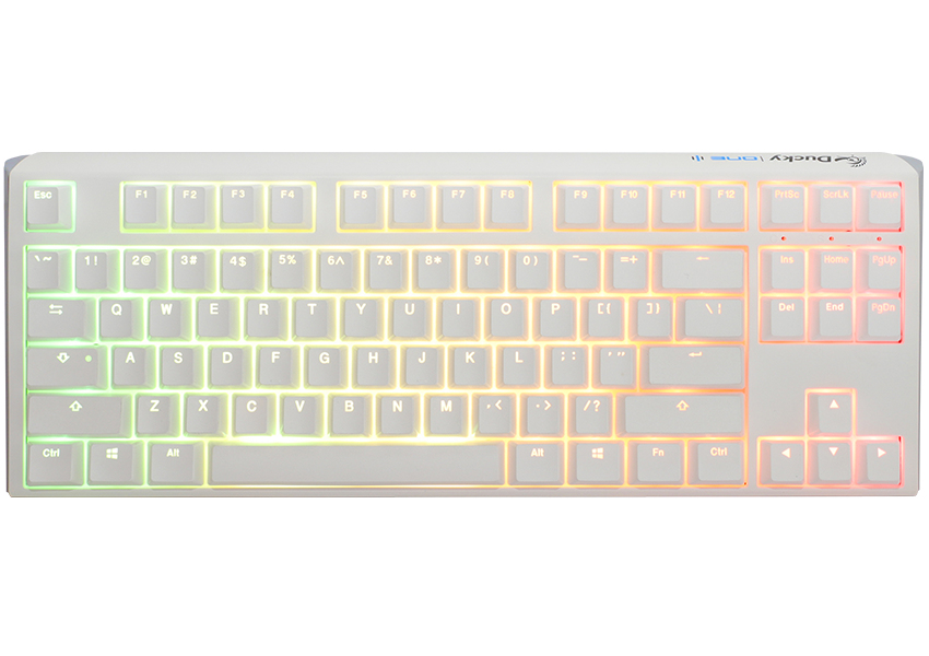 Ducky One3 Pure White TKL keyboard USB UK English