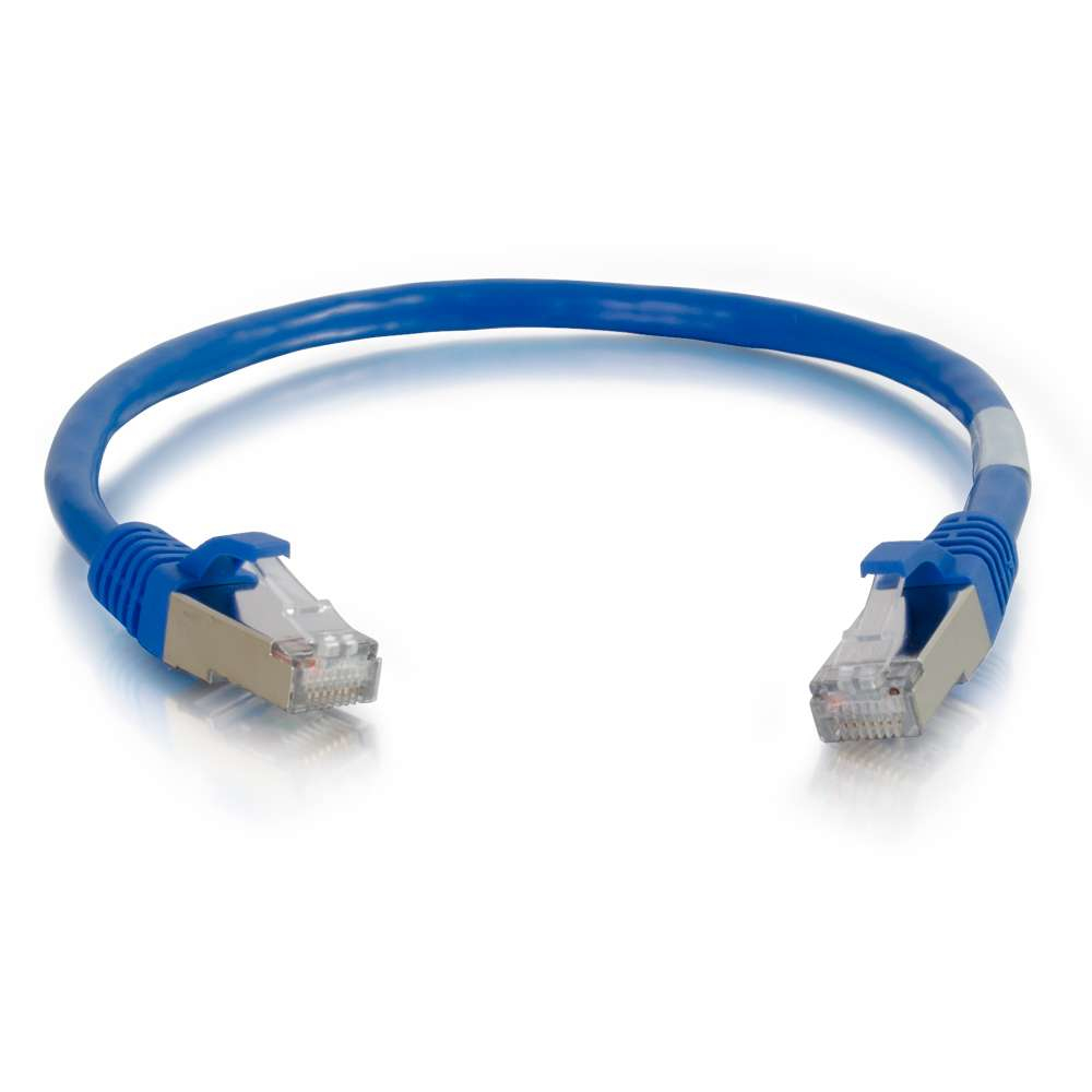 C2G 15m Cat6a Booted Shielded (STP) Network Patch Cable - Blue