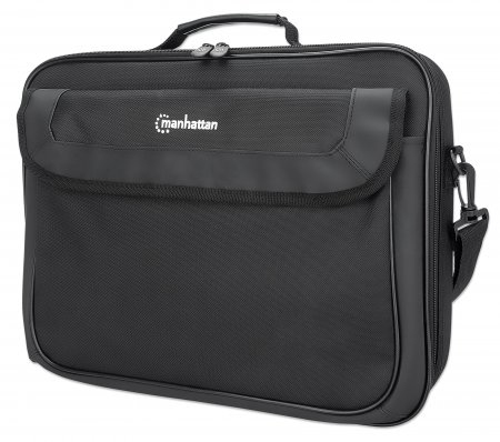 Image of Manhattan Cambridge Laptop Bag 15.6", Clamshell Design, Black, LOW...