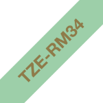 Brother TZE-RM34 DirectLabel gold on mint green non adhesive textil 12mm x 4m for Brother P-Touch TZ 3.5-24mm/HSE/36mm/6-24mm/6-36mm