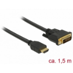 DeLOCK 85653 video cable adapter 1.5 m HDMI Type A (Standard) DVI Black