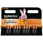 Duracell AAA Plus Alkaline 150% Extra Life Power Boost 1.5V Pack of 10