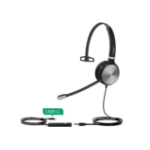 Yealink UH36 Mono Teams Headset Wired Head-band Office/Call center USB Type-C Black, Silver