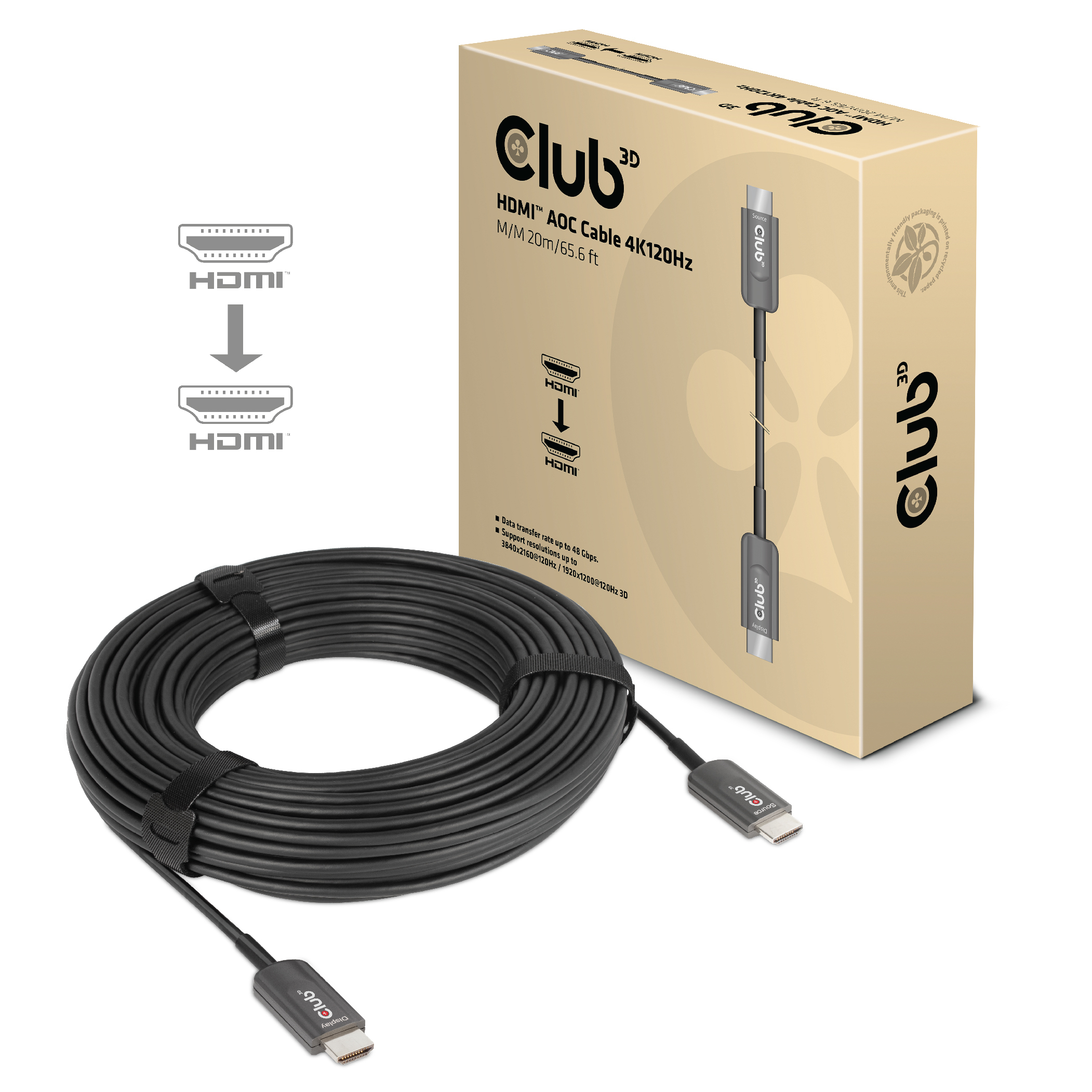 CLUB3D Ultra High Speed HDMI Certified AOC Cable 4K120Hz/8K60Hz...