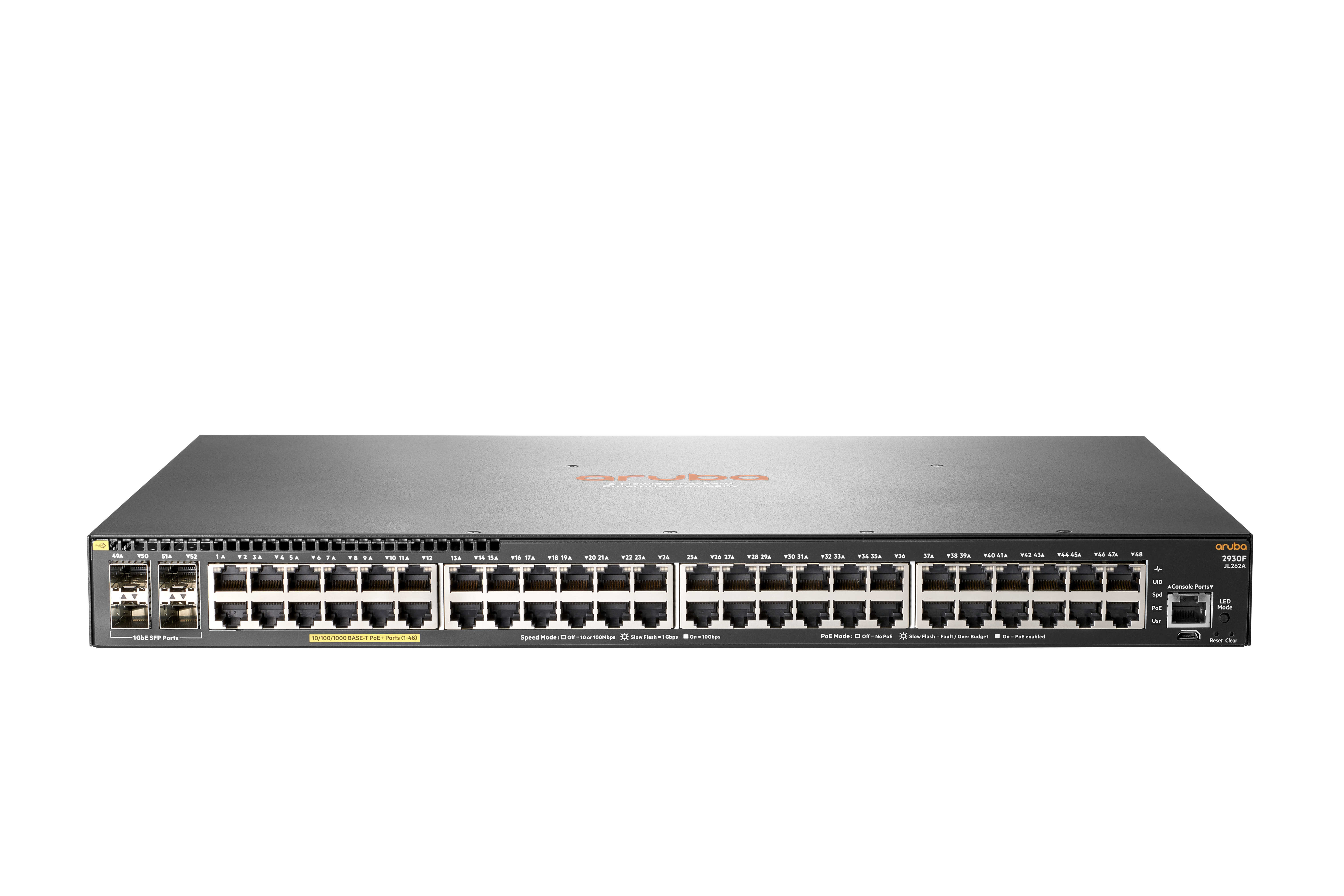 Image of HPE 2930F 48G PoE+ 4SFP Switch - Switch - Fiber Optic