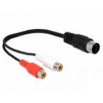 DeLOCK 85835 audio cable 0.2 m DIN (5-pin) 2 x RCA Black