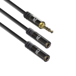 ACT AC3620 audio cable 0.15 m 3.5mm 2 x 3.5mm Black