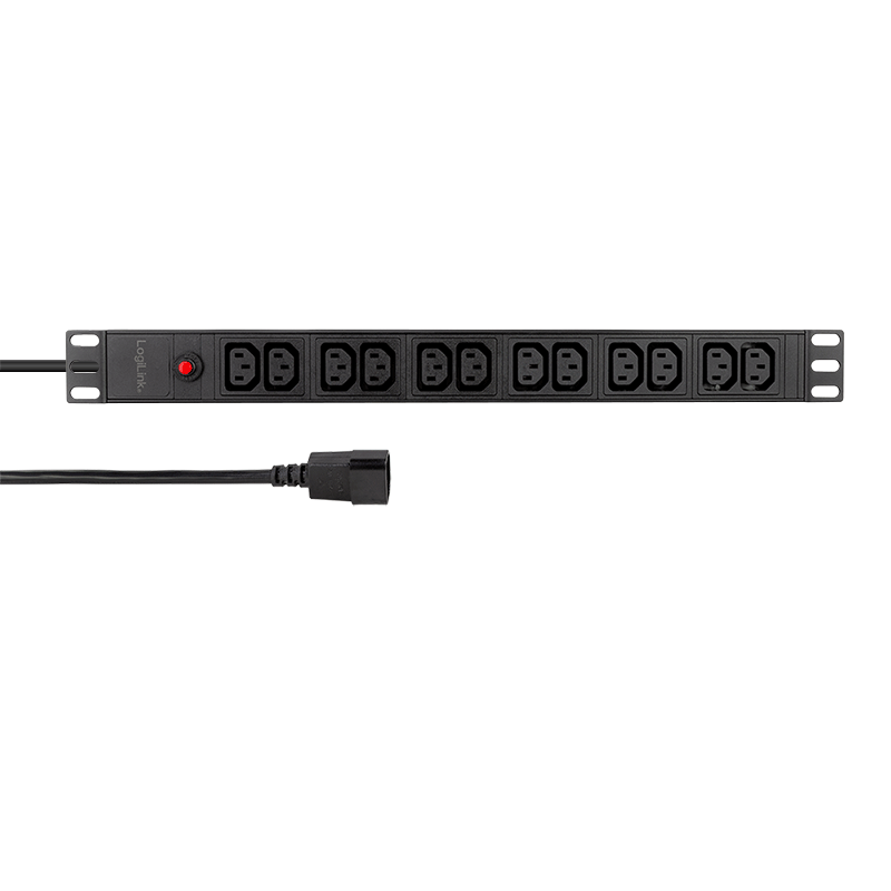 LogiLink 19" PDU 12 x IEC 60320 C13 socket, with overload protection