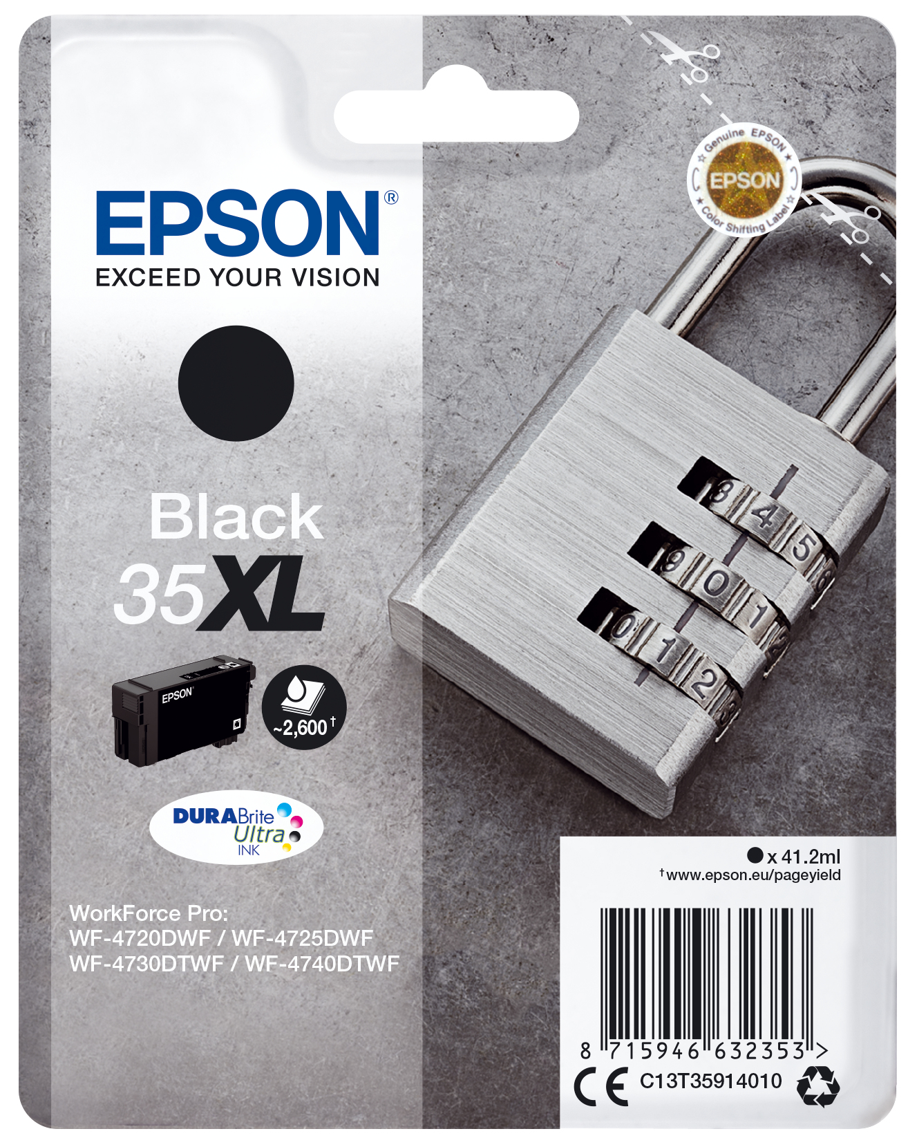 Image of Epson C13T35914010/35XL Ink cartridge black high-capacity, 2.6K...
