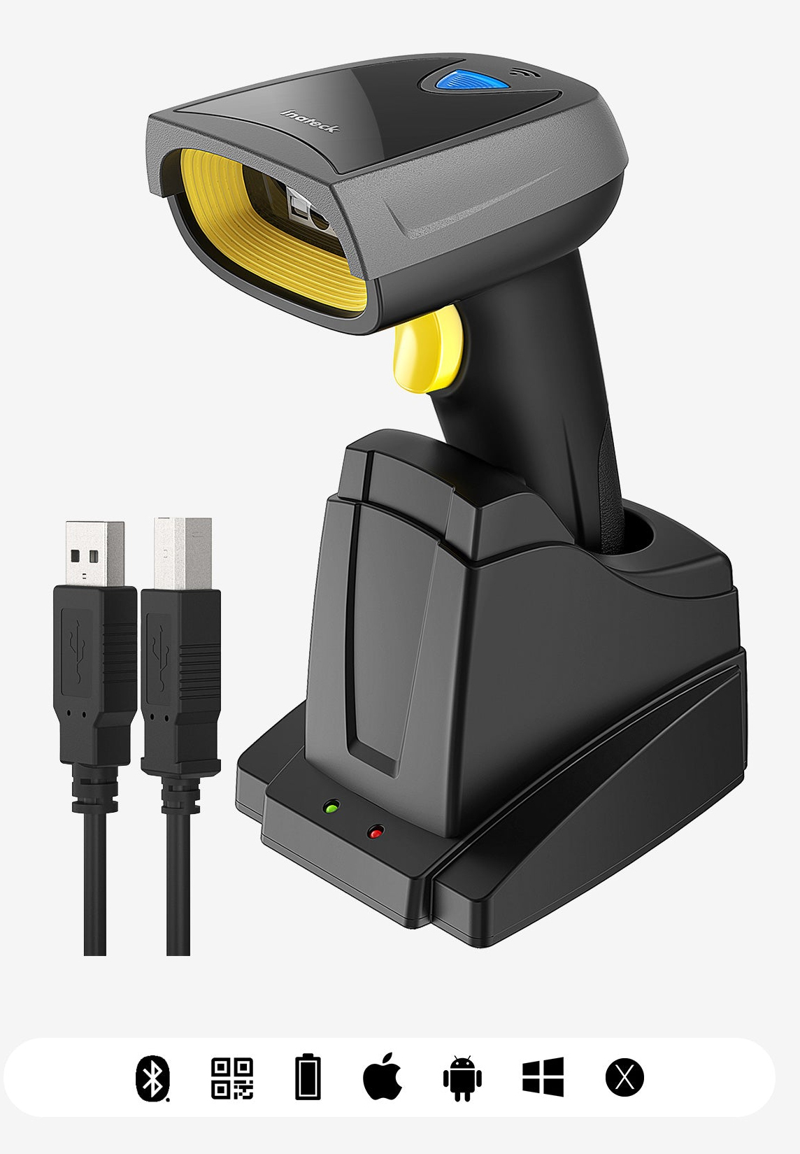 Inateck BCST-52 Handheld bar code reader 1D/2D Black, Grey, Yellow