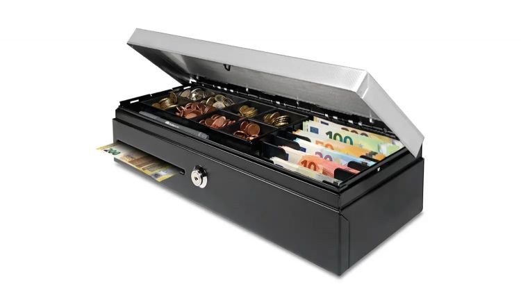 Image of Safescan Kassenschublade HD-4617C schwarz/silber - 8 Münzfaecher...