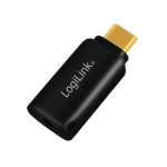 LogiLink UA0356 tussenstuk voor kabels USB-C 3,5 mm Zwart