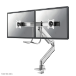 Neomounts NM-D775DXSILVER Monitorarm 10-32" - gasveer - Topfix - 180°-stop